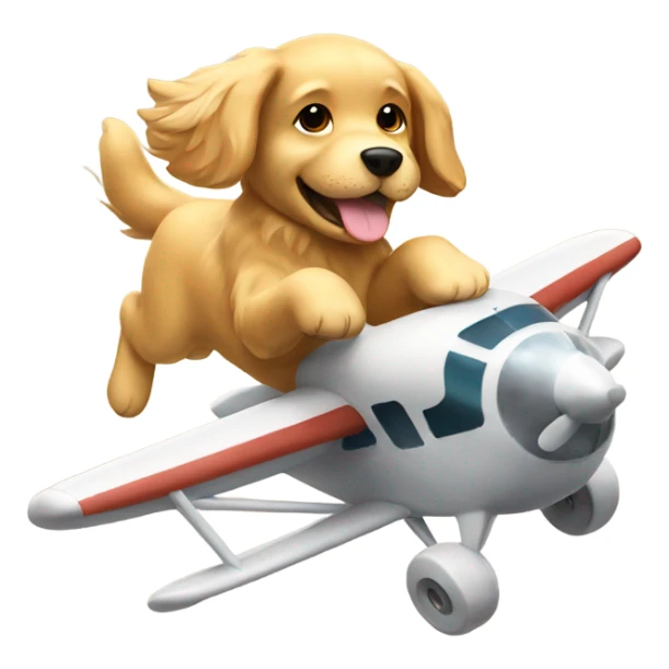 Golden retriever flying a plane sticker