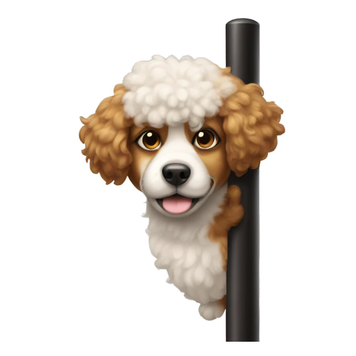 Dog with fro on pole sticker
