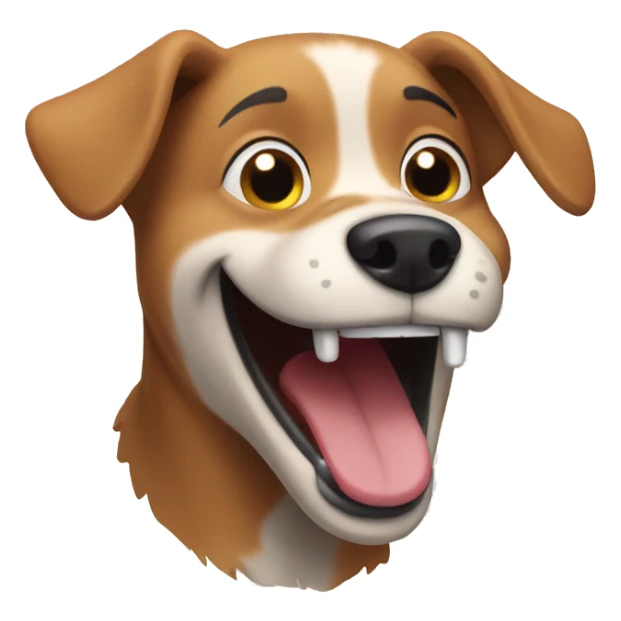 dog laughing  sticker