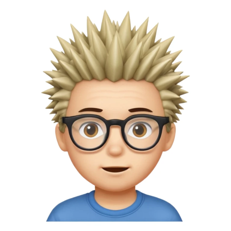 spiky haired kid with glassess sticker