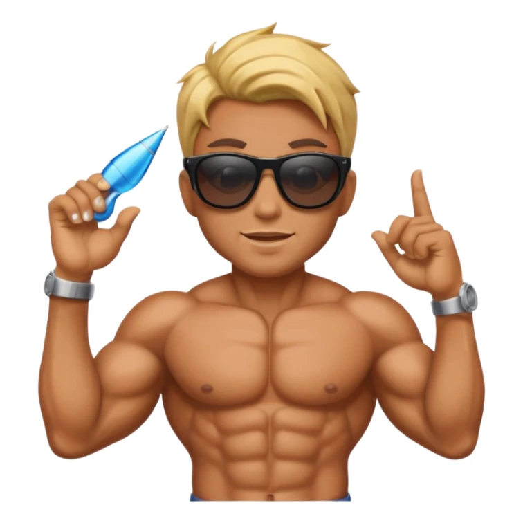 Marlin with sunglasses and muscles sticker