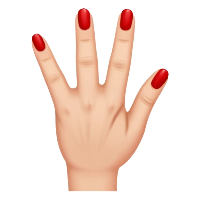Hand with only the thumb nail painted red sticker