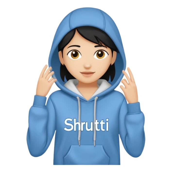 Hoodie with shruti written on it sticker