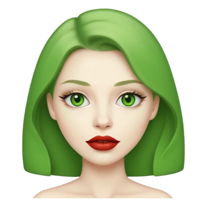 woman with green colored lips sticker