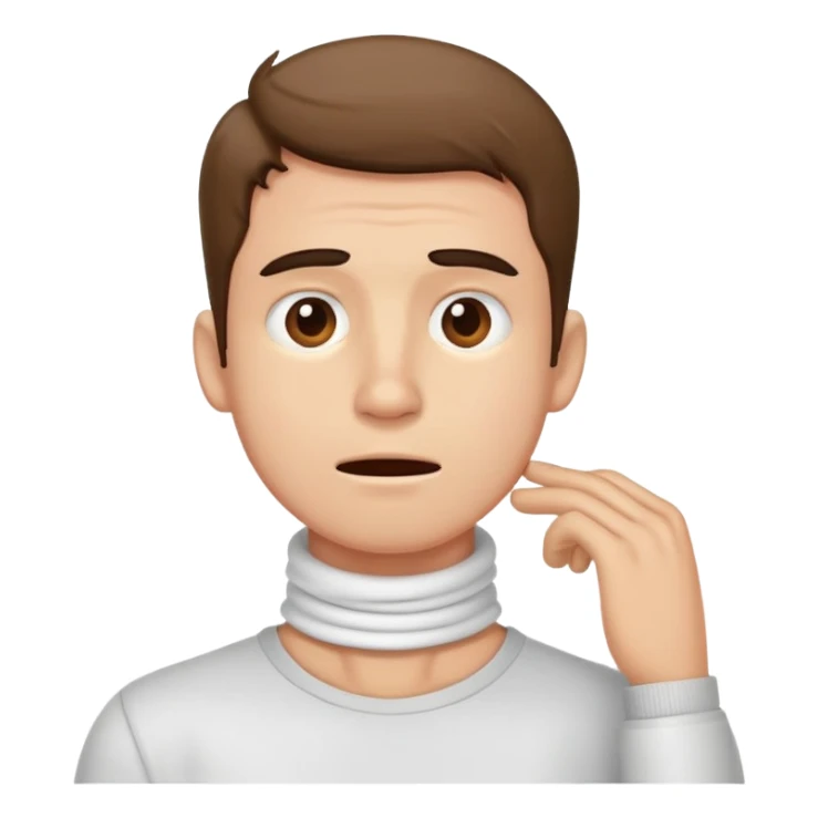 guy holding già neck stressed face sticker