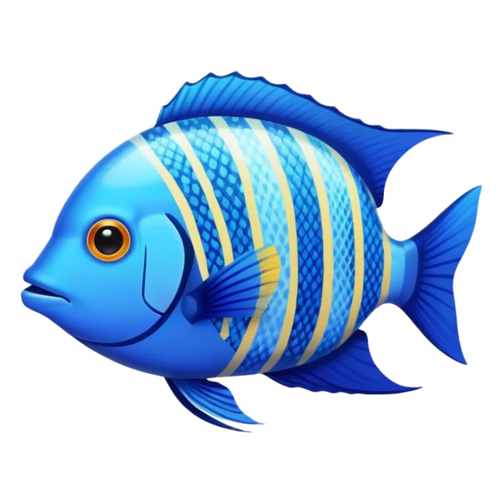 Blue tropical fish with vibrant colors sticker