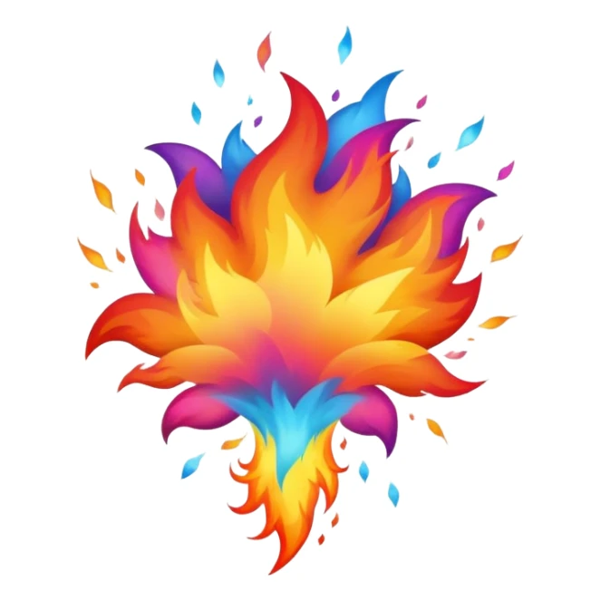 colorful explosion with fire and smoke sticker