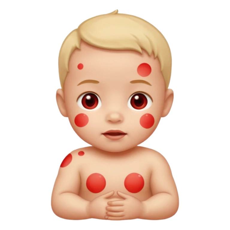 bebe com bolinhas vermelhas pequenas pelo corpo  sticker