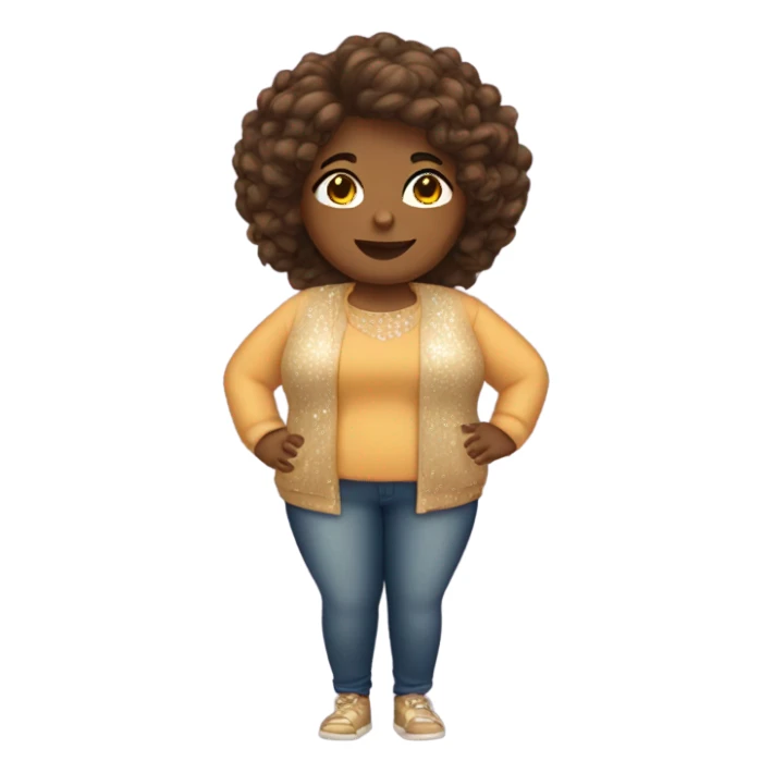 Fat brown girl with sparkles  sticker