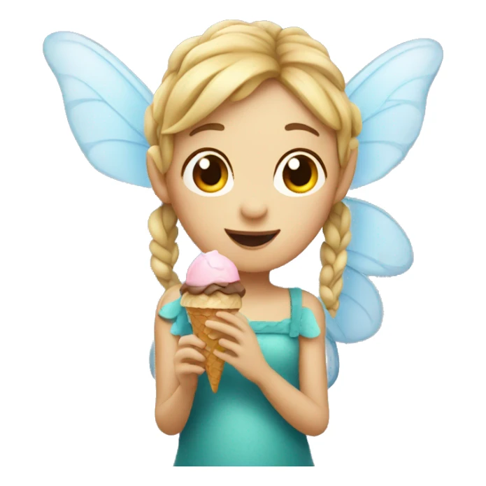 Fairy with eating ice cream sticker