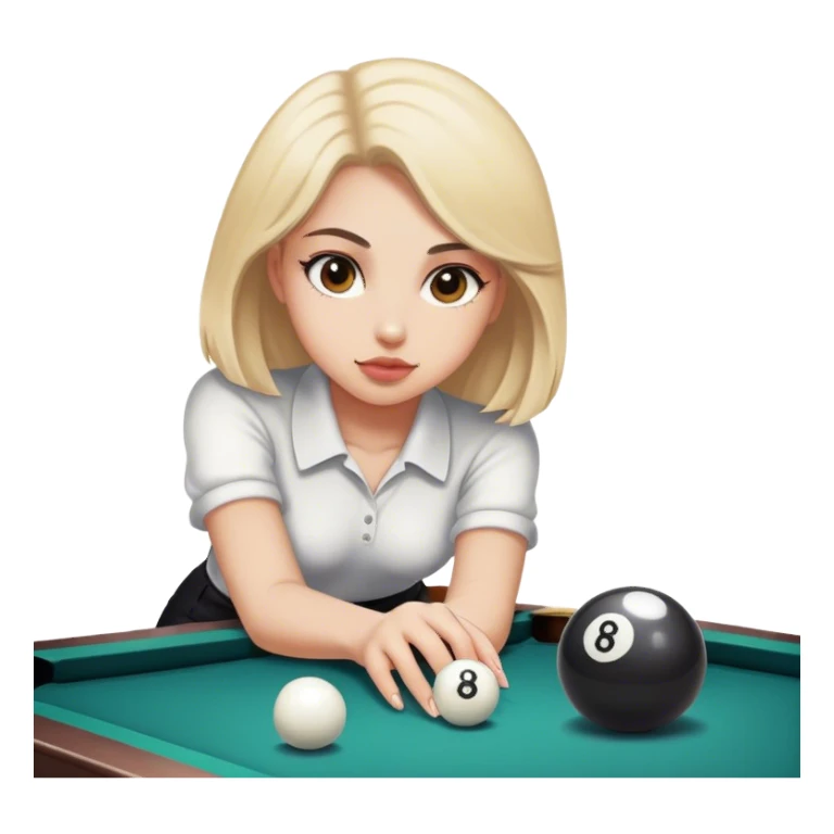 Girl playing 8 ball sticker