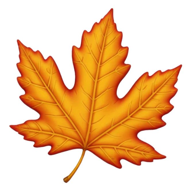 A cute 3D emoji of a fall leaf sticker