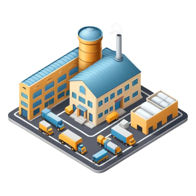 Isometric furniture factory sticker