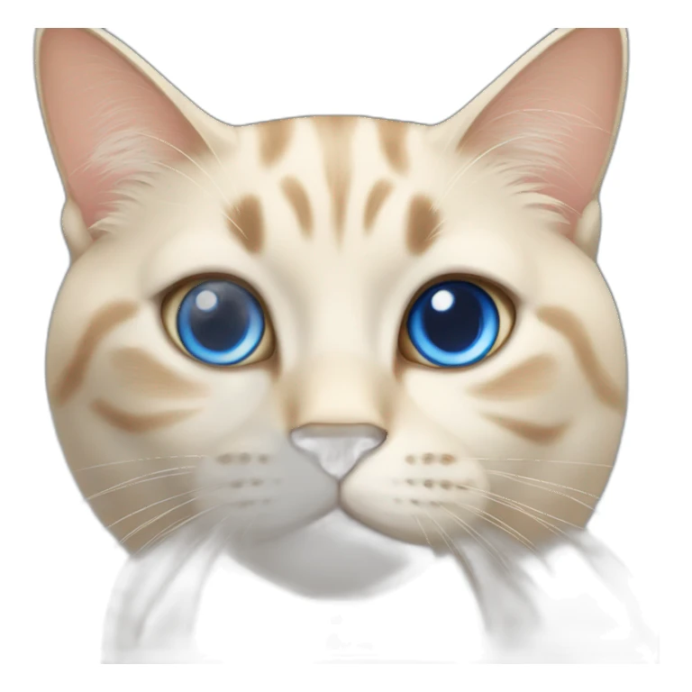beige cat blue eyes sticker