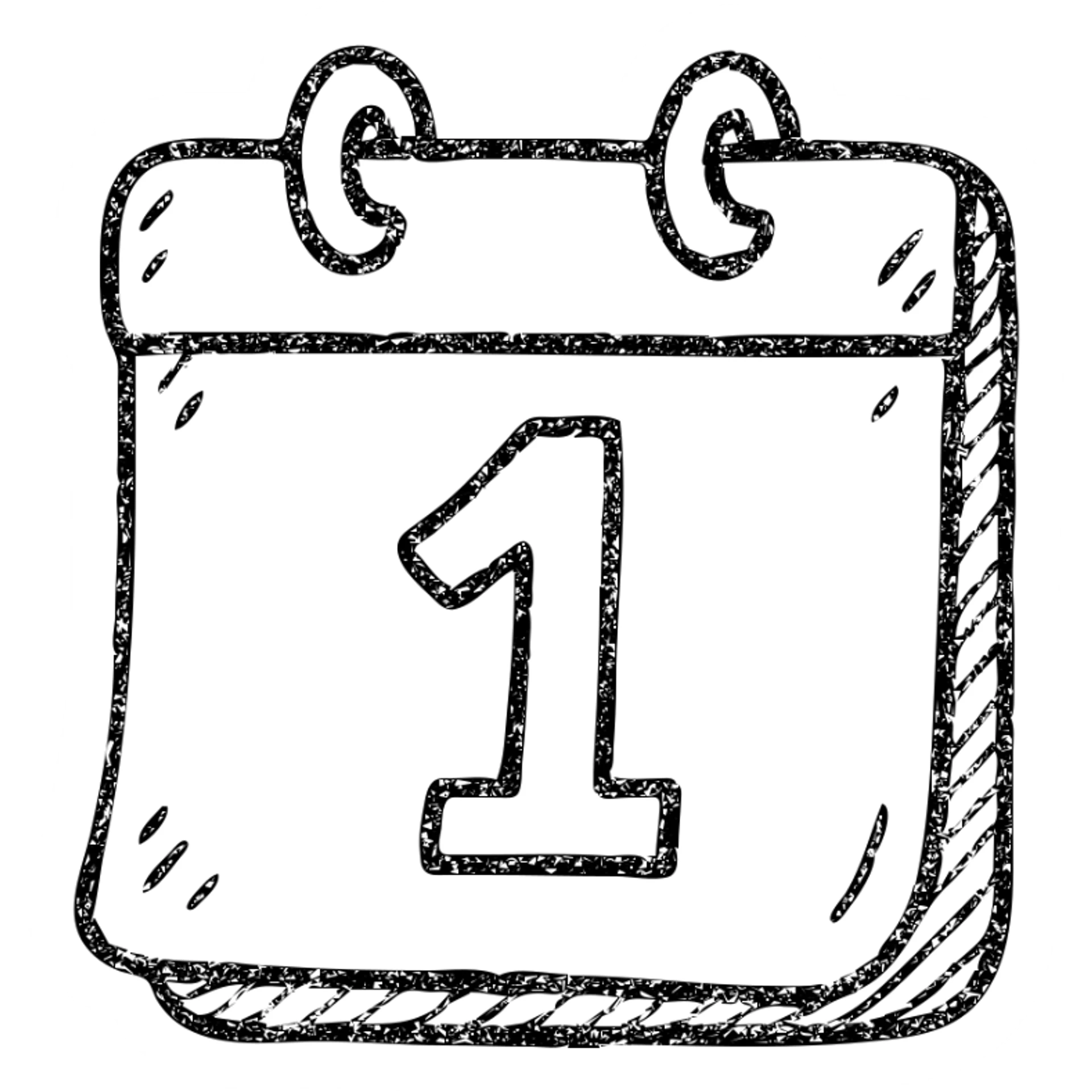 hand-drawn outlined icon logo for an open source self-hosted calendar app, inspired by Fantastical, playful calendar page sticker
