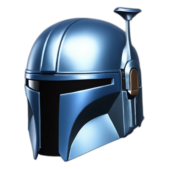 mandalorian helmet silver blue sticker