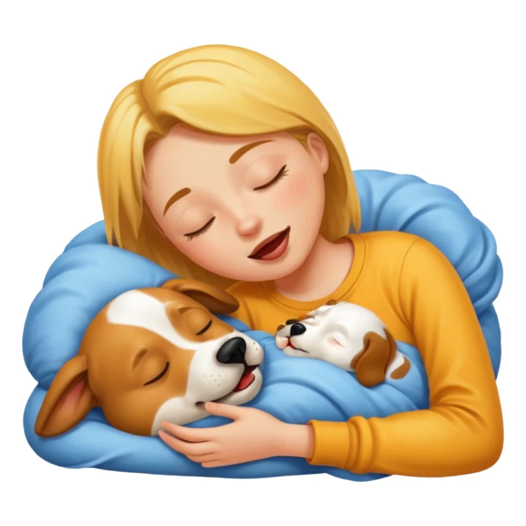 A dog licking in a persons face while they are sleeping sticker