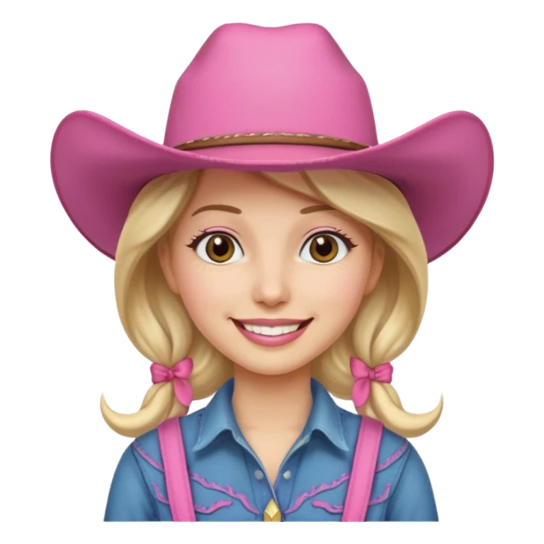 cowgirl with pink hat sticker