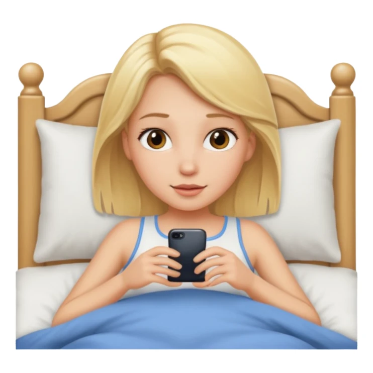 Blonde girl in bed  sticker
