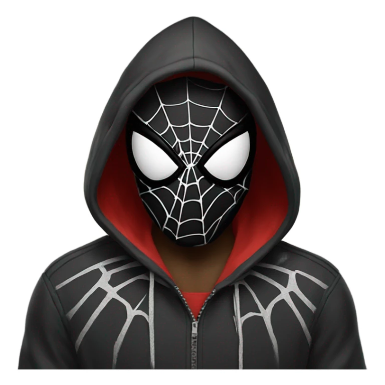 Black Spider-Man with hoodie sticker