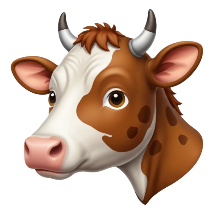 A cow in white background sticker
