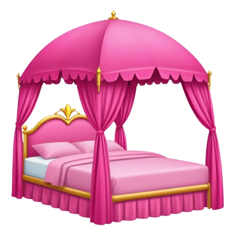 Hot pink canopy princess bed  sticker