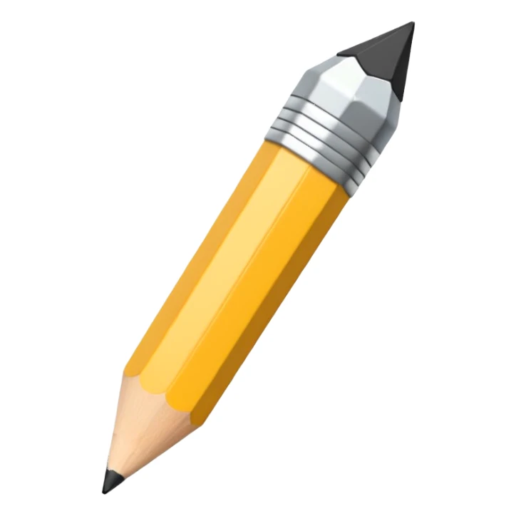 Pencil icon in chibi style sticker