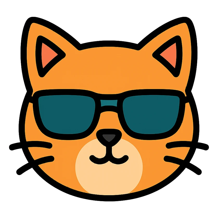 cat wearing sunglasses icon sticker