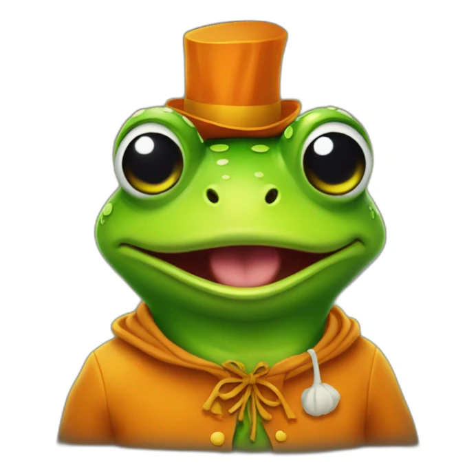 silly frog wearing a halloween costume sticker