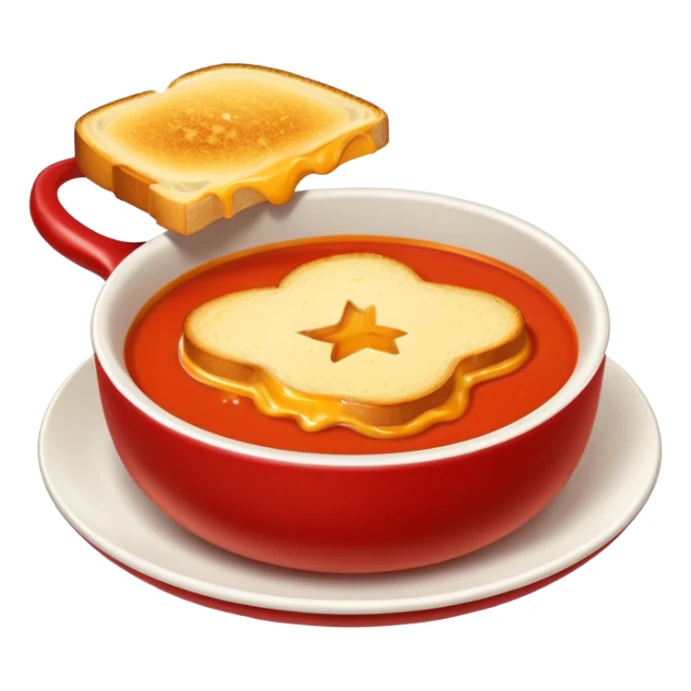 tomato soup with sliced grilled cheese on the side sticker