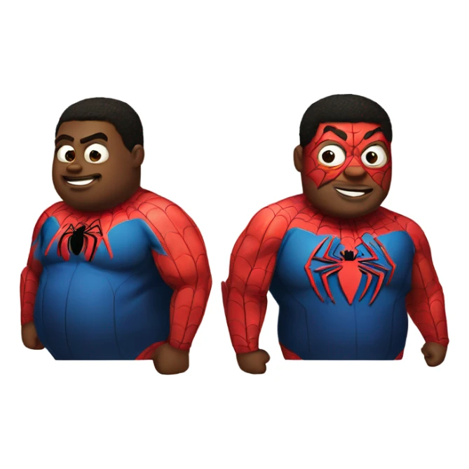 Fat  and black spider - man sticker