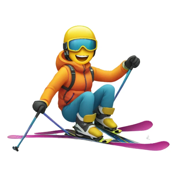 Ski on snow sticker