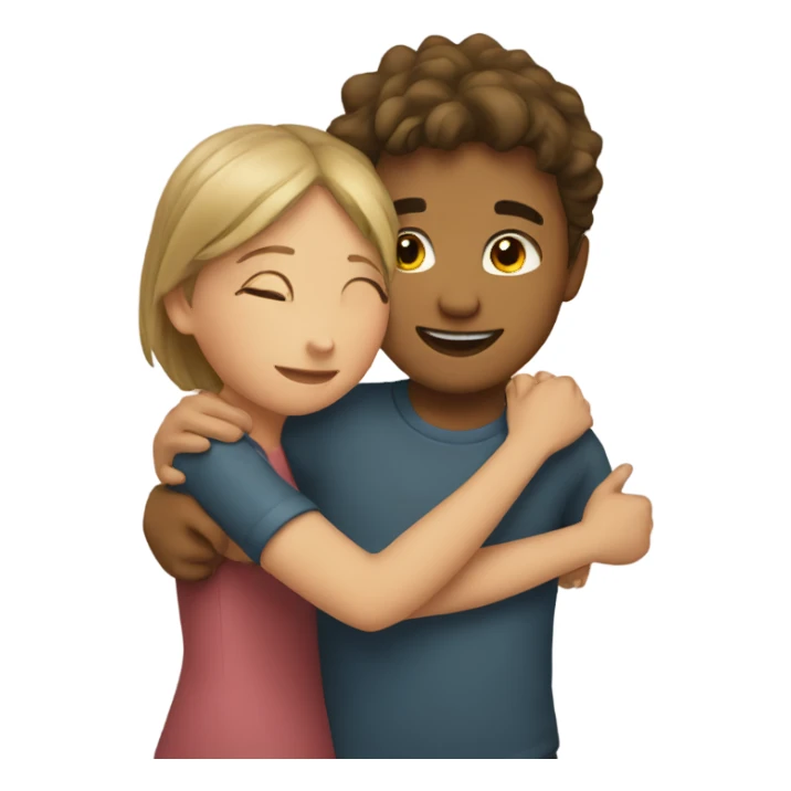 Boy and girl hugging sticker