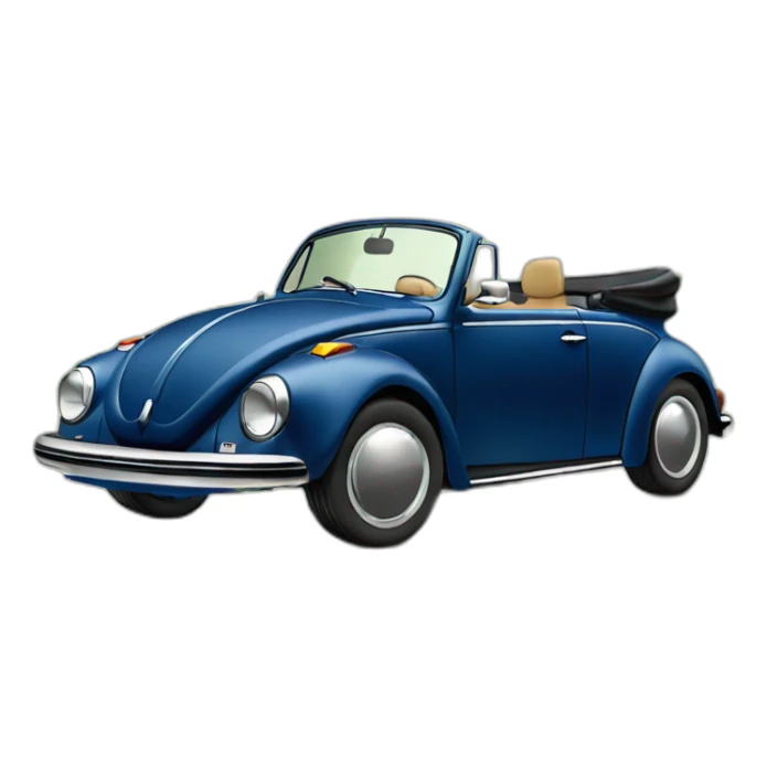 dark blue volkswagen coccinelle convertible sticker