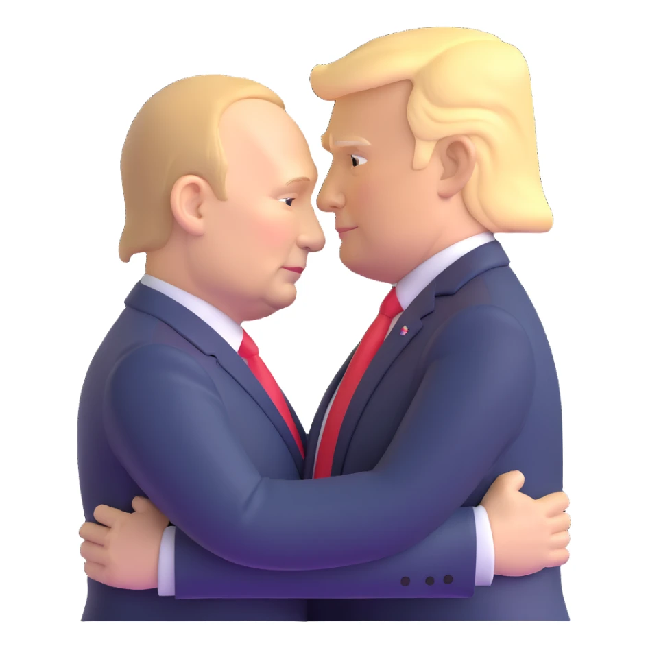 Putin and Trump embracing sticker