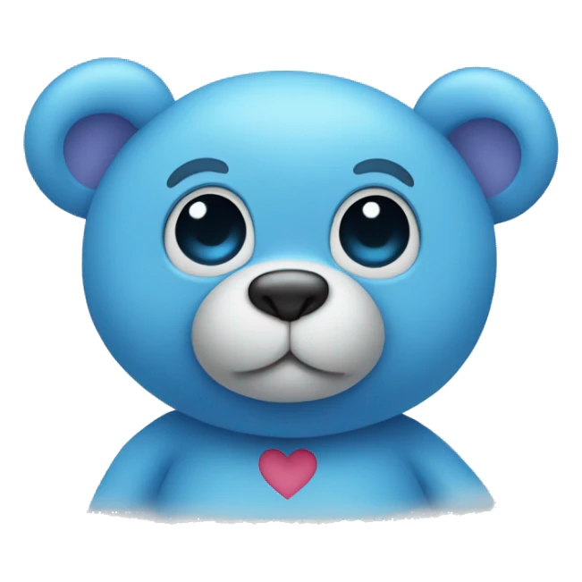 blue teddy with blue heart sticker