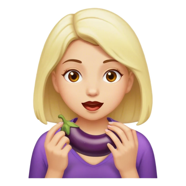 Girl eating eggplant  sticker