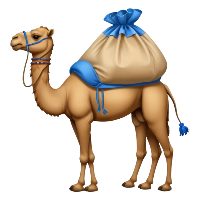 camel with a blue sack with spices on his back sticker