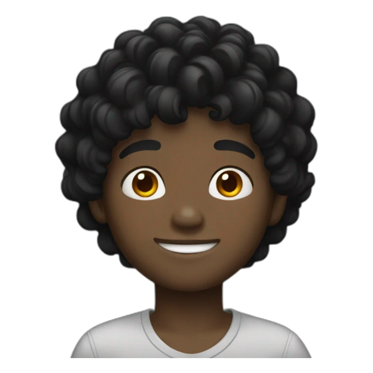 Black hair boy sticker