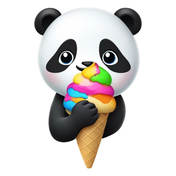 Panda eating ice cream sticker