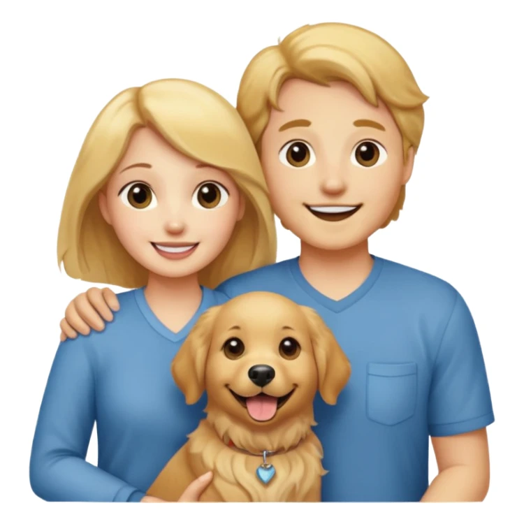 couple and their pet dog sticker