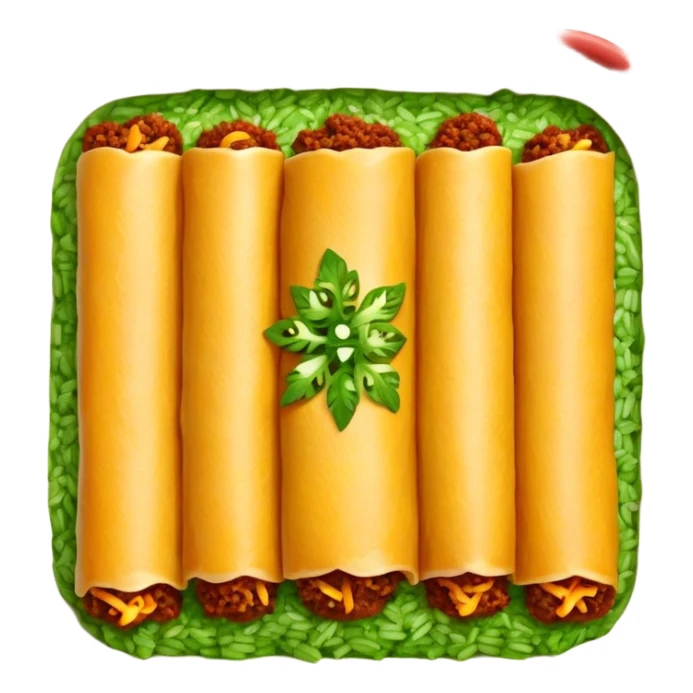 Green rice, Beef enchiladas with red sauce sticker