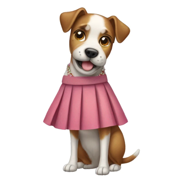 Dog wearing a skirt sticker