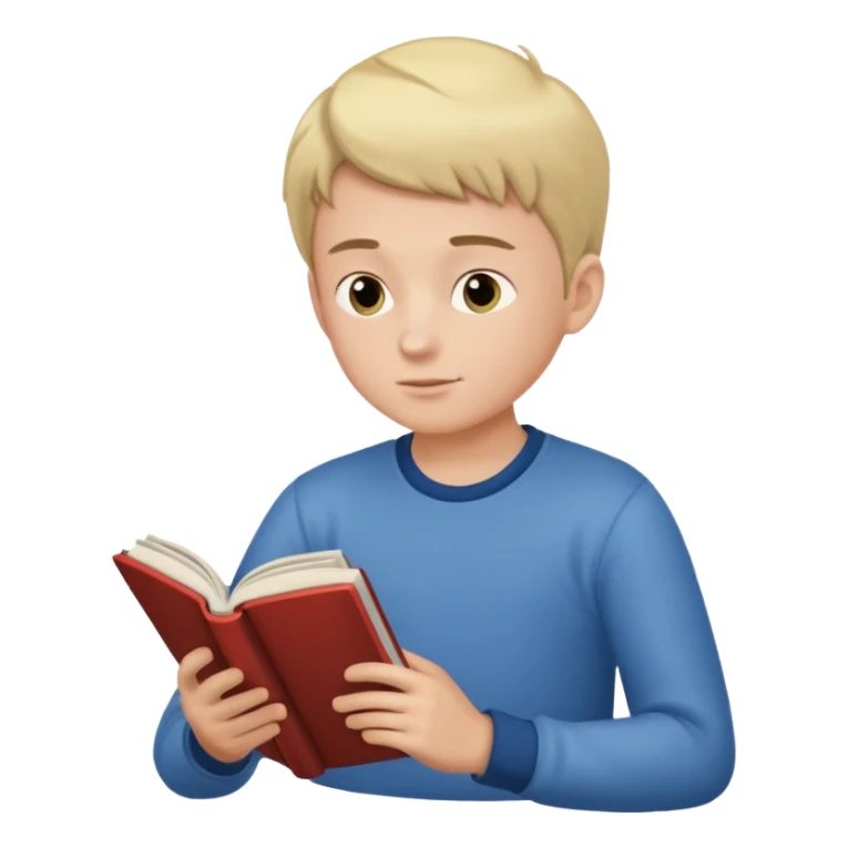 A boy morning in the reading  sticker