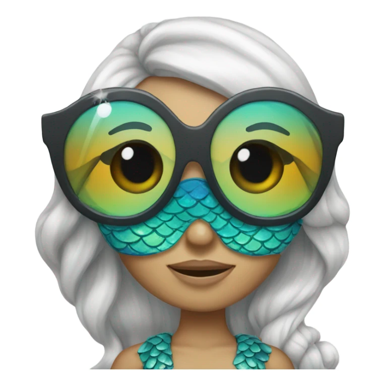 mermaid with sunglasses sticker