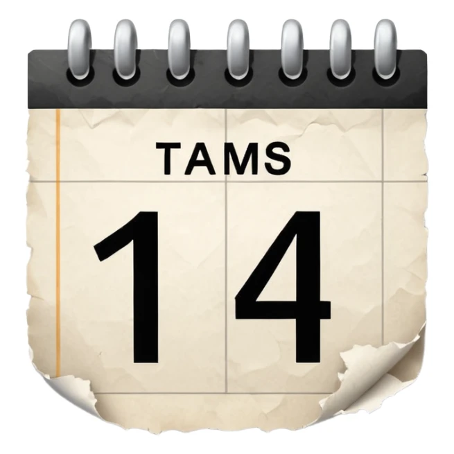 calendario com uma folha de numero 14 sticker