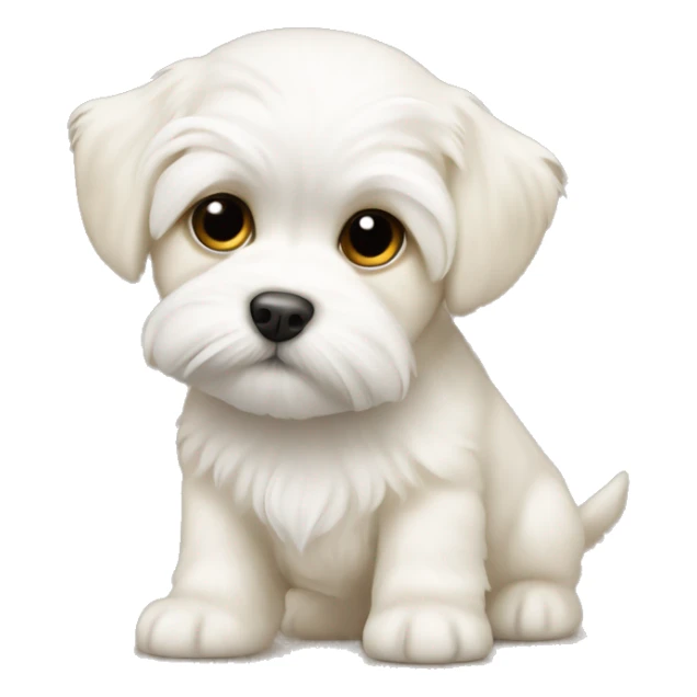 White and cream Maltese puppy sticker