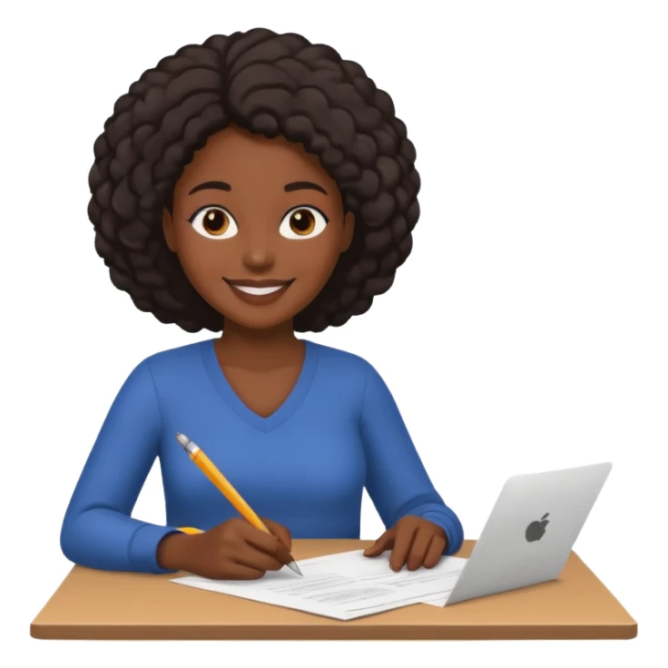 black woman editing a paper sticker