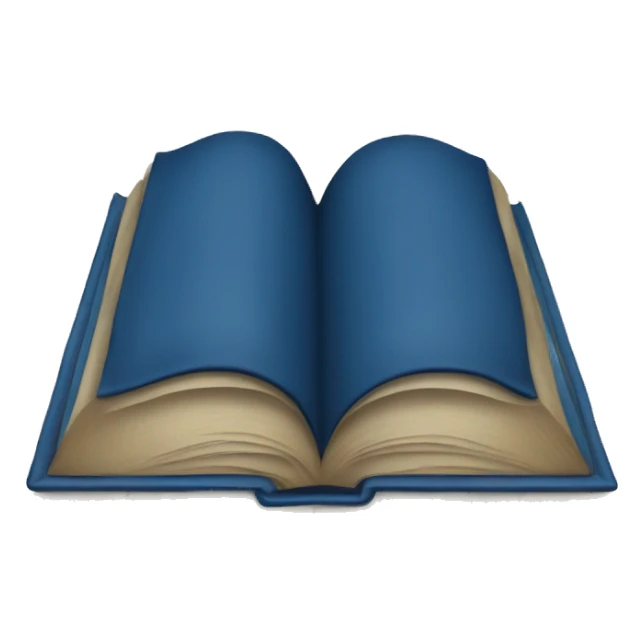 an blue open book with text sticker