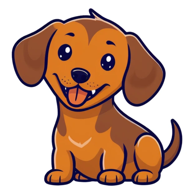 Brown dachshund puppy yawning sticker